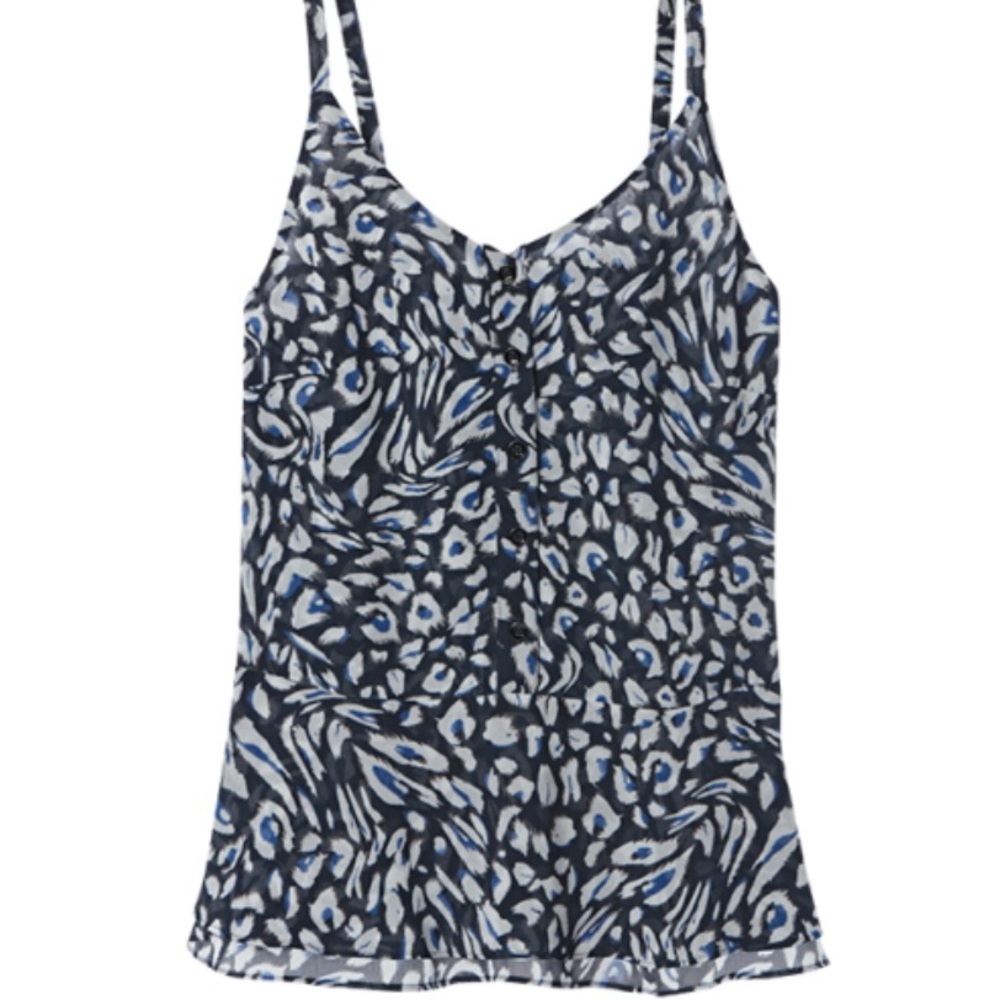 NEW wo tags CAbi Purr Blue and White Patterned Camisole